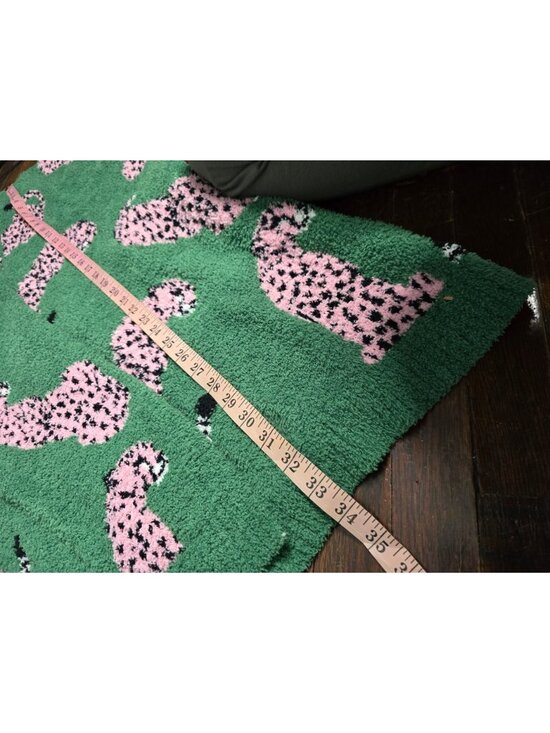 Maximalist Dopamine Green Pink Leopard Oversized Fuzzy Sweater - Picture 10 of 12